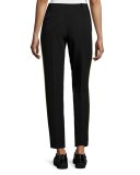 Slim-Leg Tuxedo Trousers W/Contrast Stripe, Black/Citron