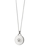 White Sapphire Paw Print Charm Necklace