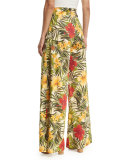 Pamela Tropical Floral-Print Palazzo Pants