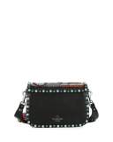 Rockstud Rolling Beaded-Patch Medium Shoulder Bag, Multi