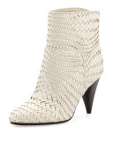 Dannie Woven Ankle Boot, Cream