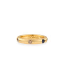 18K Yellow Gold Ring with Brown & Black Diamonds, Size 6.75