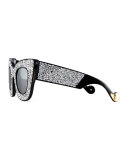 Wonderland Stories Swarovski® Cat-Eye Sunglasses, Ice Crystal
