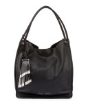 Medium Soft Leather Tote Bag, Black