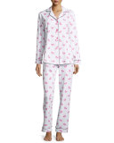 Butterfly-Print Classic Pajama Set