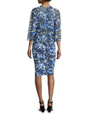 Floral-Print Maxi Poncho
