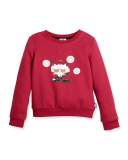 DJ Choupette Pullover Sweatshirt, Cranberry, Size 12-16