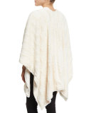 Faux-Fur Reversible Shawl, White