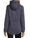 Scarlett Hooded Melange Jersey Down Jacket, Charcoal
