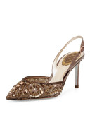 Beaded 75mm Slingback Pump