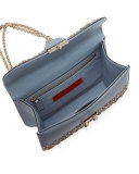 Crystal Small Lock Shoulder Bag, Ruby Gray