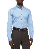 3-Ply Cotton Dress Shirt, Blue
