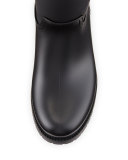 Buckle Rubber Rain Boot, Black
