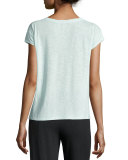 Cap-Sleeve Organic Cotton Hemp Twist Top, Light Green 