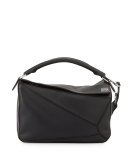 Puzzle Satchel Bag, Black