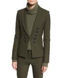 Sarin Double-Breasted Stretch Blazer, Loden