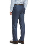 Phi Flat-Front Twill Trousers, Blue