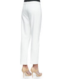 Ponte Slim Ankle Pants, White