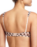 Encens'moi Printed-Tulle Banded Demi Bra, Graphic