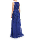 Sleeveless Embellished-Tulle Gown, Imperial