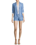Giovanna Lace-Trim Silk Top