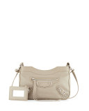 Metallic Edge Nickel AJ Crossbody Bag, Taupe