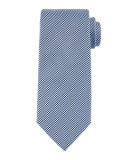 Neat Micro-Gingham Silk Tie, Blue