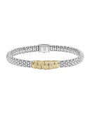 Embrace Silver & 18k Diamond Caviar Bracelet
