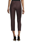 Treeca Cl. Wool-Blend Cropped Pants, Garnet