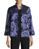 Flower Show Boxy Jacket, Blue/Purple