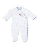 Strawberry Delight Pima Footie Pajamas, Blue/White, Size 0-9 Months