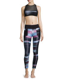 Magnify Athletic Leggings, Blur/Black