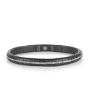 Pura Matte Black Ceramic & 18K White Gold Bracelet with White Diamonds, 1.06 tdcw