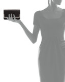 Lenox Satin Crystal-Trim Clutch Bag, Black