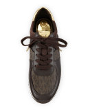 Allie Wrap Leather Sneaker, Brown