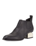 Kori Tilt-Heel Leather Bootie, Black