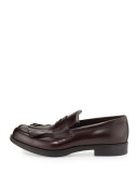 Kiltie Leather Penny Loafer W/Fringe, Brown