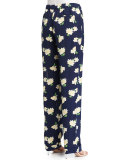 Floral-Print Pajama-Style Pants
