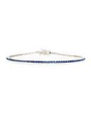 Blue Sapphire Line Bracelet in 18K White Gold