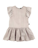 Claire Sleeveless Smocked Dress, Gray, Size 3T-12