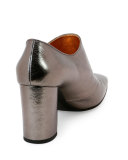 Metallic Side-Zip 85mm Bootie, Argento Antique