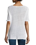 Boxy Half-Sleeve Epaulette Tee