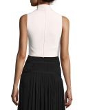 Esme Tie-Neck Sleeveless Crop Top, Cinq Pink