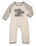 Twinkle Cotton-Cashmere Coverall, Beige, Size Newborn-12 Months