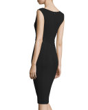 Alannah Shirred-Panel Sheath Dress