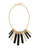 Tapered Stick Bib Necklace, Black