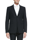 Modern-Fit Wool Suit, Black