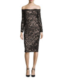 Off-the-Shoulder Lace Cocktail Dress, Thrilling Daisies