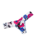 Resort Floral-Print Signature Lace Low-Rise Thong, Multi