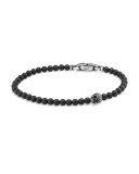 Men's Spiritual Beads Skull Bracelet with Black Onyx
